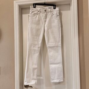 AG Mari High Rise Slim Straight White Jeans Size 28